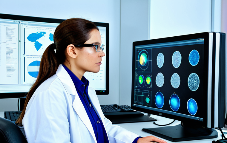 **
A bright, modern laboratory. A female scientist in a fully clothed lab coat and safety glasses is analyzing brainwave data displayed on a computer screen. She has a focused expression. The lab is filled with high-tech equipment. Safe for work, appropriate content, fully clothed, professional, perfect anatomy, correct proportions, natural pose, well-formed hands, proper finger count.
**